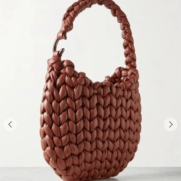 New Chloe Small Wooden C Crochet Sepia Brown Leather Hobo Bag - Picture 12 of 14